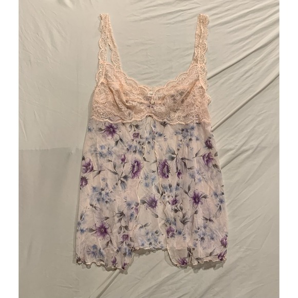 Victoria's Secret Other - Vintage Victoria's Secret Floral Lace Babydoll Top M/L Y2K Cottagecore Lingerie